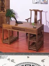 在飛比找Yahoo!奇摩拍賣優惠-倉庫現貨出貨紅木家具雞翅木電腦桌仿古中式書桌原木寫字桌明清古