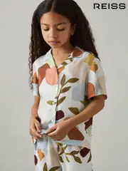 Reiss Multi Tommi 9-13 yrs Printed Cuban Collar Shirt (AN4997) | $90