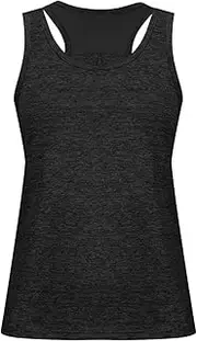 [SHEKINI] Sports Shirt Women's Sleeveless Sports Tops Women's Crew Neck Activewear T-Shirt Lightweight Breathable Back Mesh Fitness Running Shirt Yoga Sports Top Clothing