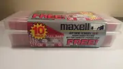 New Sealed Maxell 10 Pack UR 90 Blank Audio Cassette Tapes with Storage Case