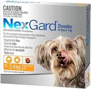 Nexgard Flea and Tick Treatment Chewables for Dogs Small 2.0 - 4 kg, Yellow (Pack of 3)