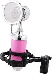 HAMPPLIES 1 Set Mini Bottle Microphone Portable Condenser Mic with Shockproof Frame for Live Broadcast Computer Karaoke and Home Use Professional Capacitor Microphone Plastic