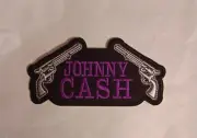 JOHNNY CASH Embroidered Patch - Double Guns - Purple Version