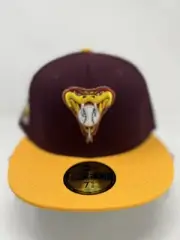 Arizona Diamondbacks - New Era Hat Club Fitted Hat - Size 7 5/8 - Maroon Yellow