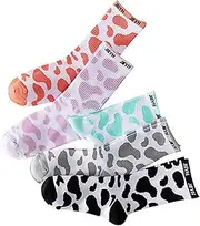 [QWDSGFWS] 5pairs Spotted Socks Slipper Socks with Grippers for Women Mens Black Socks Crew Socks Home Floor Stocking Ankle Socks Cotton Lip Gloss Women's European and American/656
