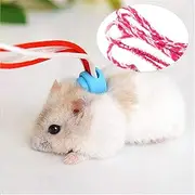 Adjustable Collar, Hamster Harness, Lead for Squirrel, Rat, Mouse, Guinea Pig, Chinchillas with Leash, Ideal for Outdoor Walking, Jogging, Playing, Exercising, Small Animal (Pink + Rose red)