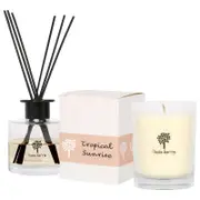 Nicola Spring Soy Wax Scented Candle & Diffuser Set - 160g - Tropical Sunrise