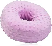 Heal n Hope Washable Ear Piercing Pillow with Removable Pillowcase Donut Pillows Hole for Ear Pain Relief CNH Sleeping Pressure Sore Side Sleepers Ear Guard Protector Cover (Minky Dot Lavender)