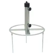Silver Steel Parasol Base with Ground Spikes for 38mm 48mm Umbrella Support