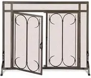 Fireplace Screens Fireplace Screen with Doors - Burnished Black 39" W X 31" H Fireplace Screen Flat Fireplace Screens Decorative Comfortable Anniversary