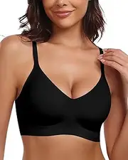 [HORISUN] Womens Wireless Seamless Bra with Soft Support Vest No Underwire Criss Cross Back T Shirt Bra