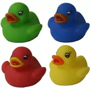 Set of 4 Color Mini Sized Ducks, Kid's Palm Size - Waddlers Brand