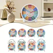 Colorful Cartoon Alarm Clock for Kids Silent Clock with Color Coded Sections