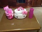 Plush Animal and throw Combo; Hello Kitty, Tm, Dora (New)