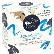 The Balnea Body Company Sorbolene Unscented Soap 100g x 3 pack