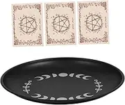 GREENADSCAPE Multi Functional Altar Tray Candle Holder Plate for and Home Decor Elegant Rounded Design Wax Catcher for Cleanliness for Religious Offerings