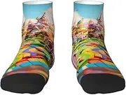 [pvinnk] Candy Land Print Functionality Socksing Adult Socks For Workout Winter Warmth And Everyday Wear