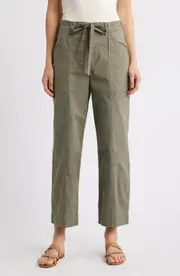 Wit & Wisdom Skyrise Relaxed Straight Leg Twill Pants in Laurel Oak at Nordstrom, Size 4