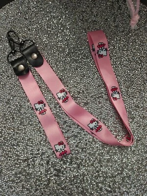 New Hello Kitty Keychain Lanyard Key Fob Pink NWOT