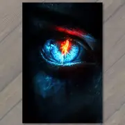 FLATCARD Fire Ice Dual Energy Eyes Lightning Contrast Power Electric Storm