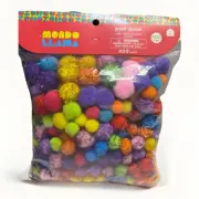 Mondo Llama 400ct Assorted Color Pom Poms – Glitter Sparkle Tinsel