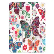Horizontal Flipful Butterflies Patterned Painted Leather Case For Ipad 11 With Three-Folding Holder and Wake-Up / Sleep Function