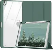 Xkladz Case Compatible with iPad Air 3rd Generation Case, iPad Pro 10.5 inch 2017 Case with Pencil Holder, Stand Clear Back Cover for iPad Air 3rd Gen 10.5" 2019, Auto Sleep/Wake, Dark Green