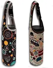 Water Bottle Carrier Bags with Adjustable Shoulder Strap,Neoprene Insulated 17oz/500ml Water Bottle Cover for Stainless Steel Glass Plastic Bottles Diameter 2.55"