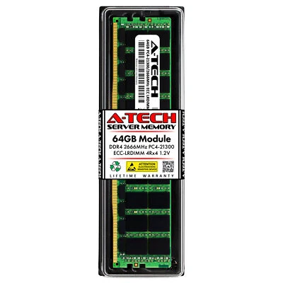 64GB 4Rx4 PC4-21300 ECC LRDIMM (HP Q2D33A Equivalent) DDR4 Server Memory RAM