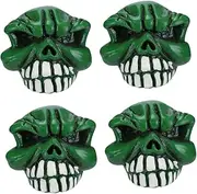 SEWOART Skull Tire Stem Cap for Motorcycles Bicycles Green Resin Skull Tire Valve Weatherproof Prevents Mud Water Unique Design