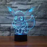 Ethan Allen Go Eevee 3d Night Light 7 Color Change Led Desk Lamp Touch Button Room Decor Anime Table Light For Kids Bedroom - SNNGV