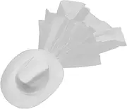 [ANDRESLAD] Decorative White Hat with Veil Elegant Dress Up Party Hat for Cosplay High End Smooth Texture Durable and Stylish Design for Themed Events and Special Occasions