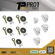 Pro1 5 pt Harness Seatbelt Clip In 4 x 3" and 1 x 2" and 5 Eyebolt Kit 23 and...