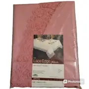 NIP Vintage JCPenney Pink Oval Lace Edge Tablecloth 789-4383