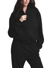 Skims Cotton Fleece Full Zip Hoodie