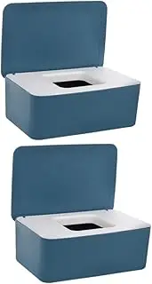 2pcs Portable Wipe Dispenser Box Sealed Design for Moist Wipes Multipurpose Use Bathroom Car Easy Refills with Compact for Travel Home