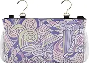 Amooorous Bedside Organizer Caddy Bedside Storage Bag With Pockets Hanging Organizer for Home, College, Dorm, Bunk/Hospital Bed, Crib Bed Rails Happy Valentine's Day Yellowish Purple
