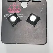 Paparazzi Jewelry Earrings Large Black Rhinestone Post