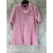 Cotton:On Men's Wild Rose Riviera Button-Up Short-Sleeve Shirt SZ M