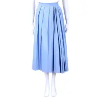 在飛比找Yahoo奇摩購物中心優惠-MAX MARA-SPORTMAX 水藍色絲光不規則百褶長裙