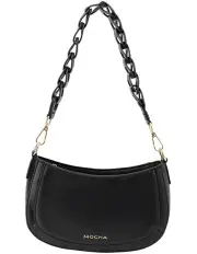 Mocha Avery Shoulder Bag in Black