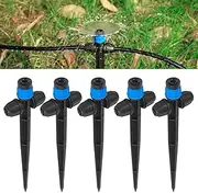 25Pcs Drip Irrigation Bubbler Drippers for 1/4 Inch Tubing, Adjustable 360 Degree Fan Shape Water Flow Sprayers for Garden Irrigation Watering System, Connect The (4-7mm) Water Pipe Blue