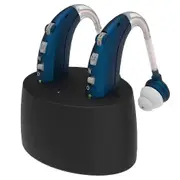 Rechargeable Bluetooth Hearing Aids for Seniors with Noise Canceling Hearing Amplifier for Adults Blue
