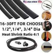 4:1 Heat Shrink Tubing Wires Sleeve Adhesive Kit Waterproof (1/2" 1/4" 3/4" Dia)