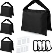 AbcCanopy Super Heavy Duty SANDBAG SADDLEBAG Design 4 Weight Bags for Photo Video Studio Stand (Black)