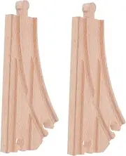 2pcs Wooden Train Track Expansion Multi Directional Switch Tracks Accessories for Creative Railway Layouts Compatible with Major Train Sets for Playtime