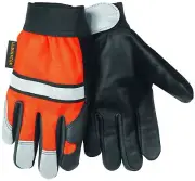 MCR Safety 921XL Multi-Task, Grain Cow Palm, Orange Back Gloves, X-Large