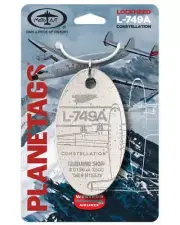 Lockheed L-749A Constellation Tail #N1552V White Rustic Metal Plane Skin Bag Tag