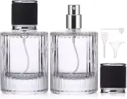 Travel Perfume Refillable Bottle, 2 Pcs 50Ml Perfume Atomiser Glass, Portable Pe