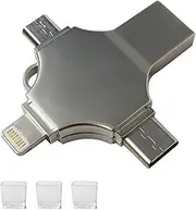 Weistiy 64GB 4-in-1 Port USB 3.0 Flash Drive Memory Stick for Samsung for i-Phone Android for i-Pad Type C PC